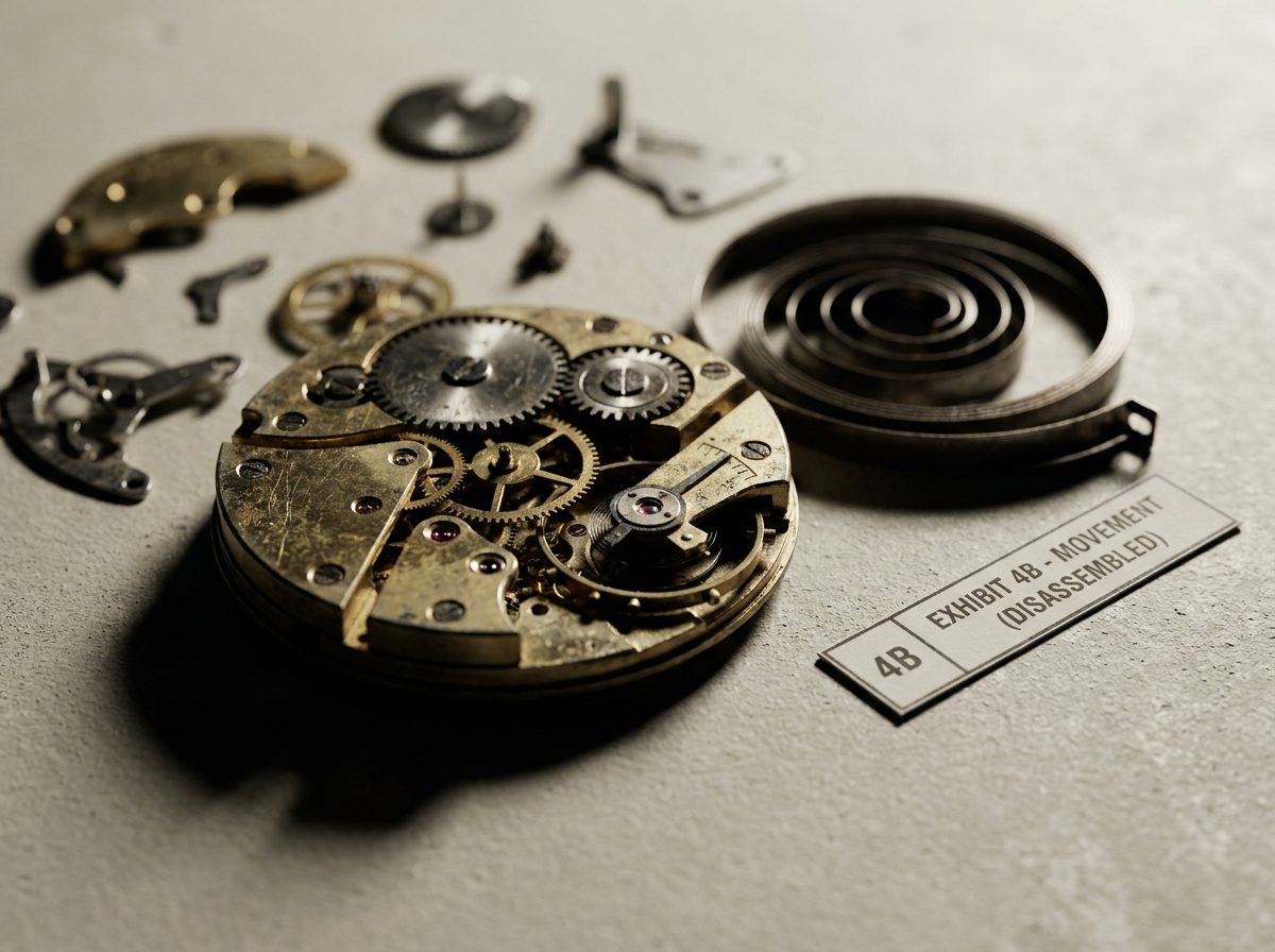 Orphaned, stripped mid-century mechanical movement